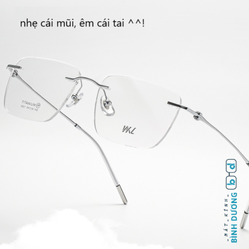 Kính không viền WKL 9301 tổng tài của Mắt Kính Bình Dương
