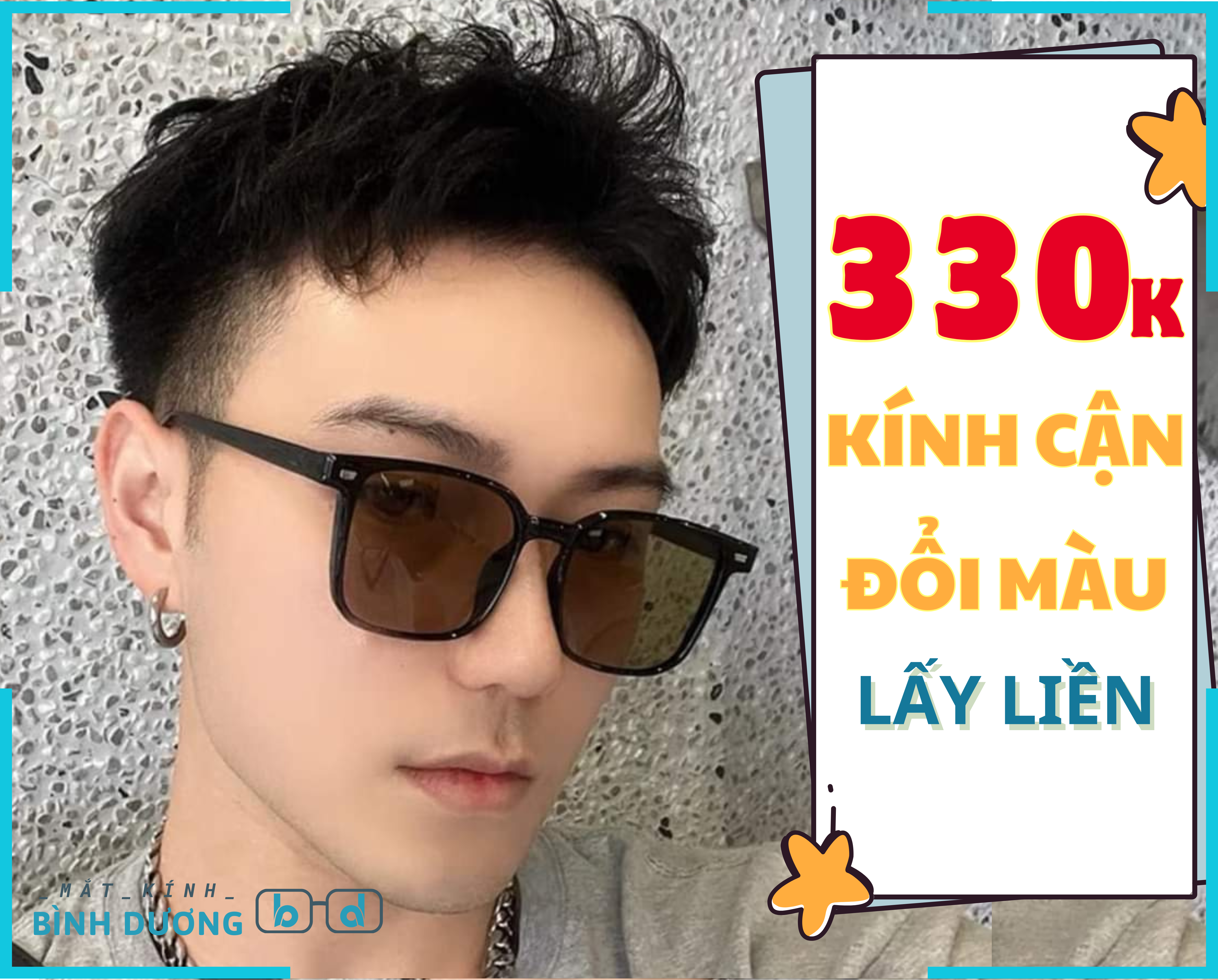 Tròng kính đổi màu nhanh đậm tại Tân Uyên