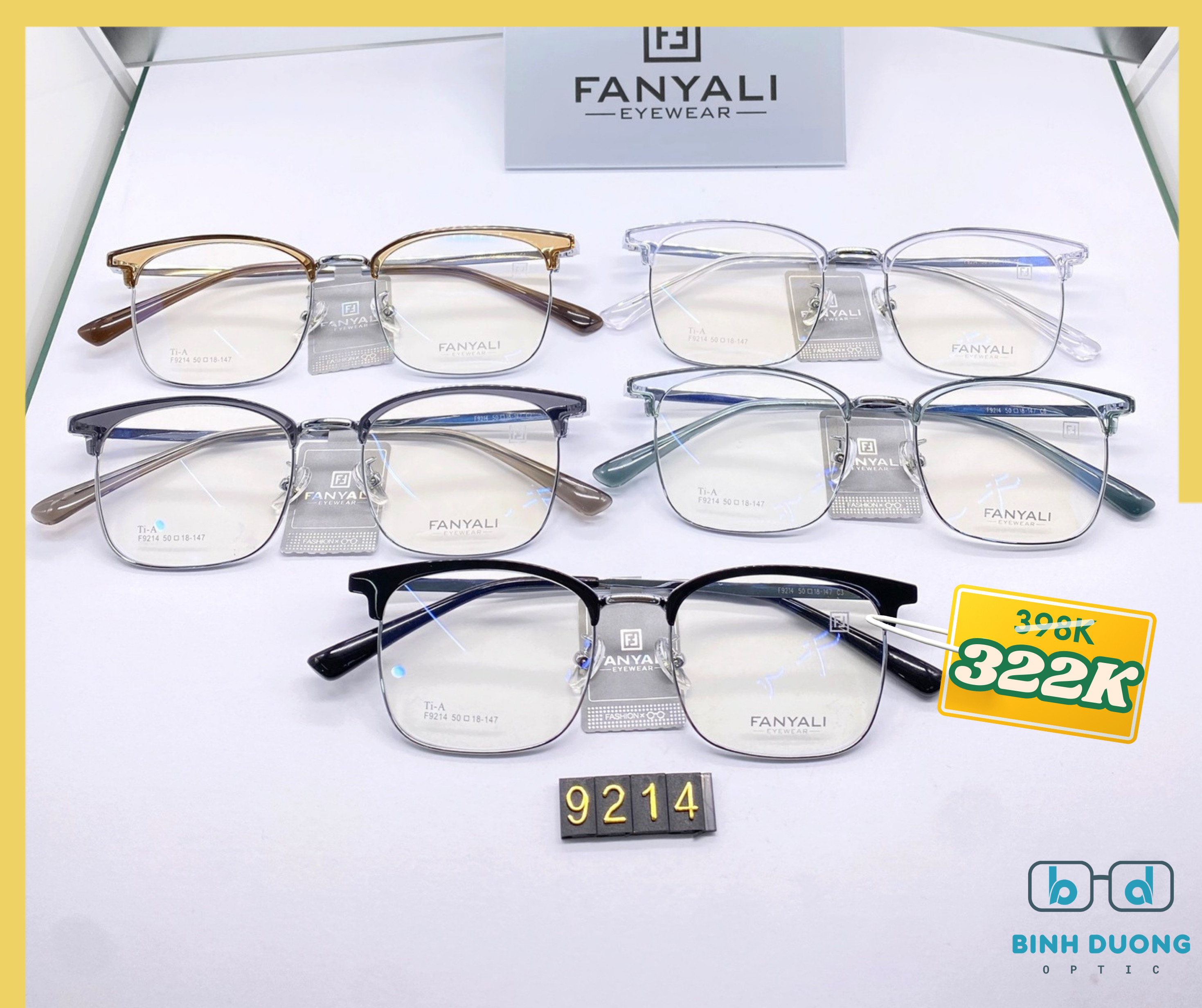 Gọng kính nữ giá rẻ dưới 300k tại Hòa Lợi của mắt kính bình dương