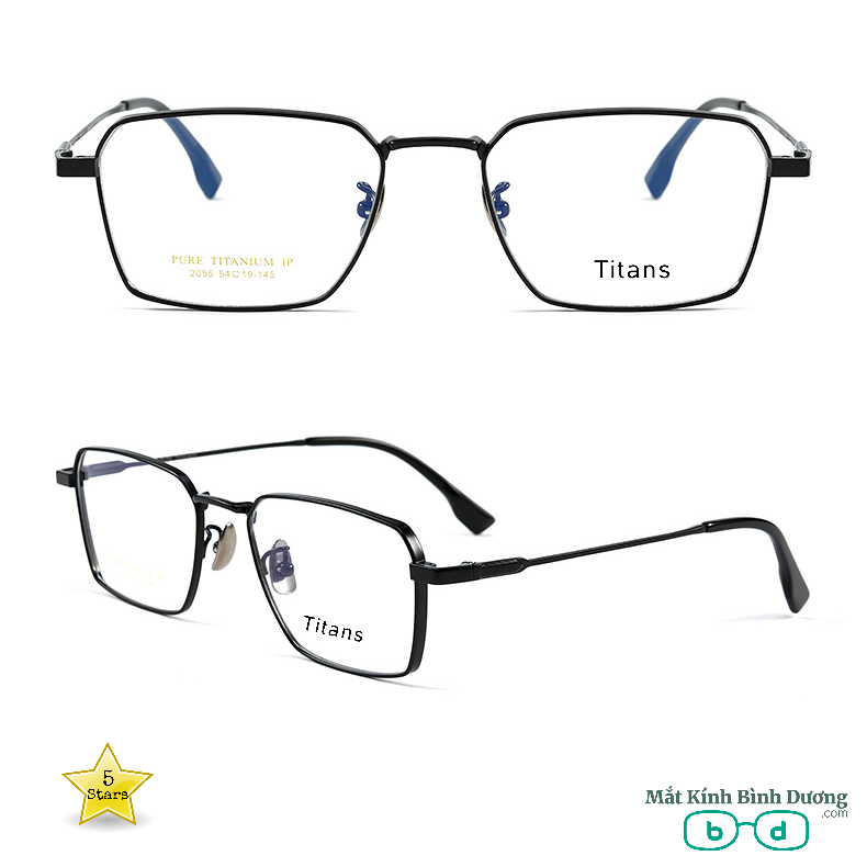 Gọng kính titan vuông 2055 tối giản tinh tế