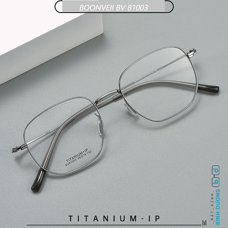 Gọng Titanium IP BV81003 đa giác mảnh nhẹ