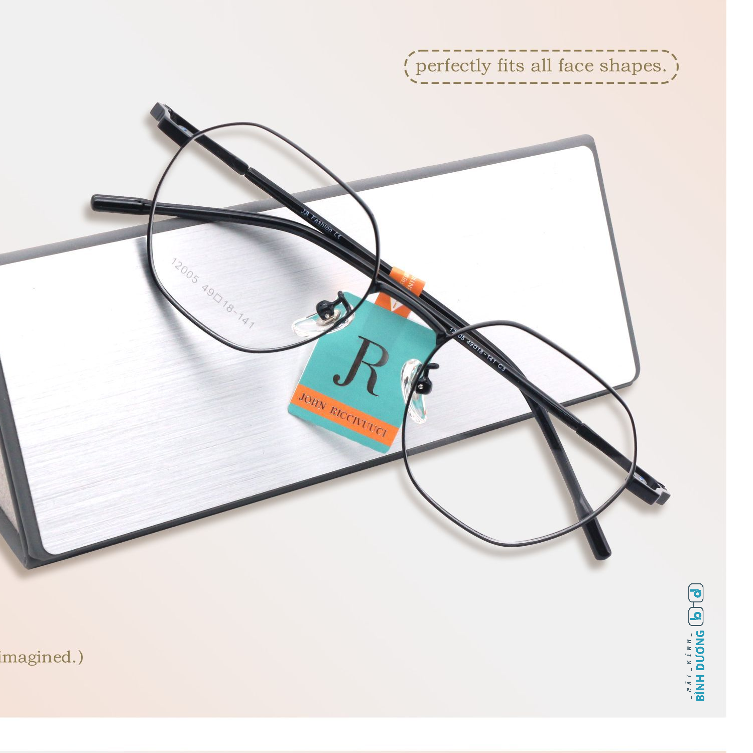 Gọng kính đa giác vuông 12005 Mắt Kính Bình Dương