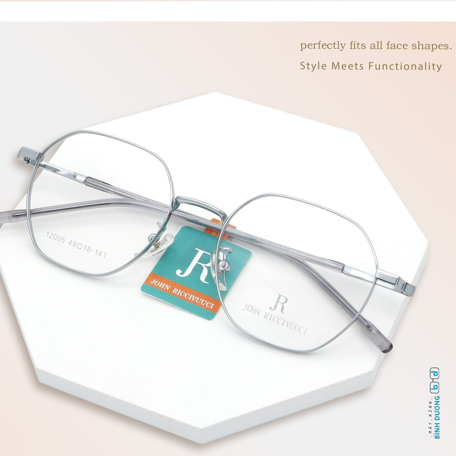 Gọng kính đa giác vuông 12005 Mắt Kính Bình Dương