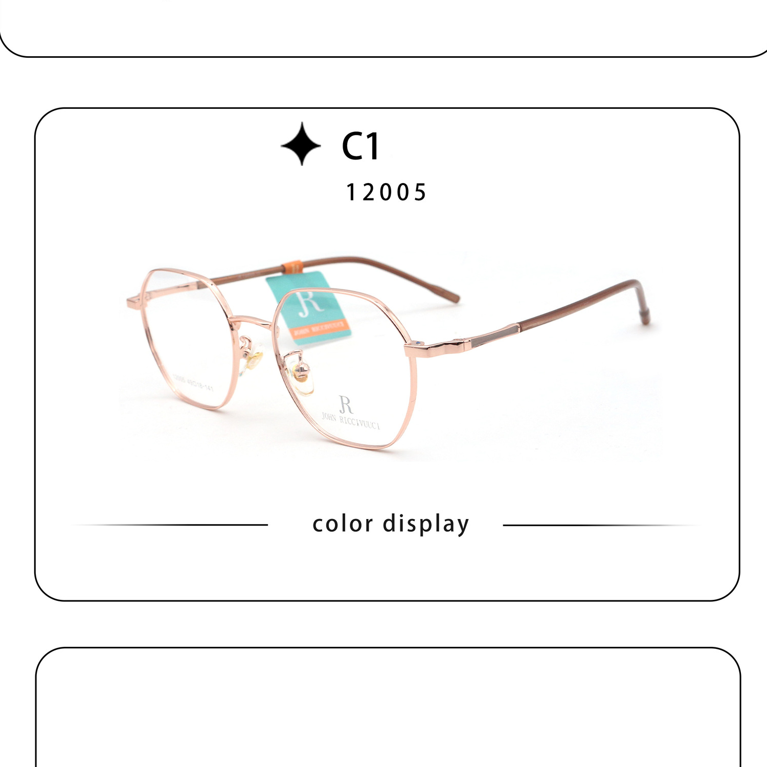 Gọng kính đa giác vuông 12005 Mắt Kính Bình Dương