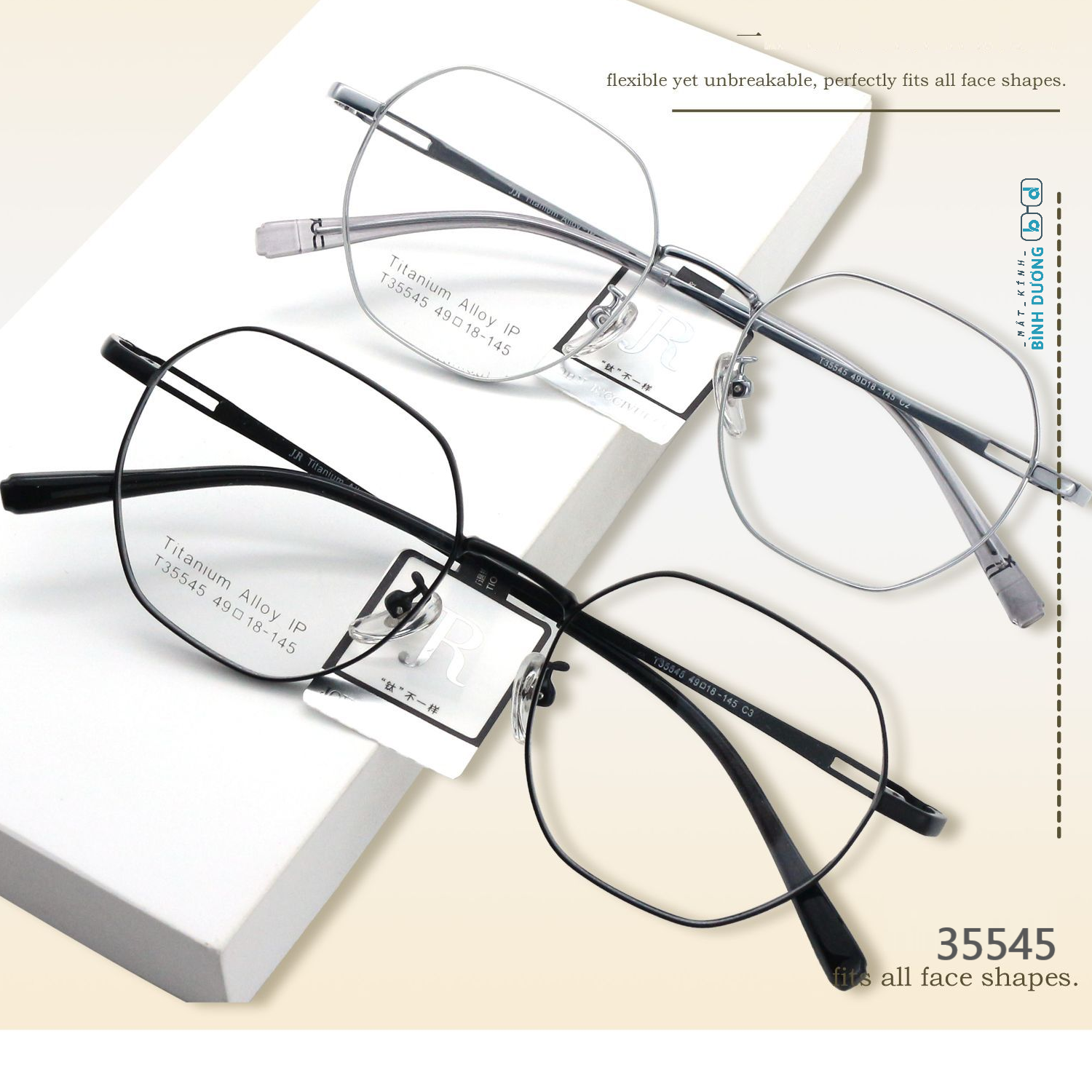 Gọng kính đa giác vuông 35545 Mắt Kính Bình Dương