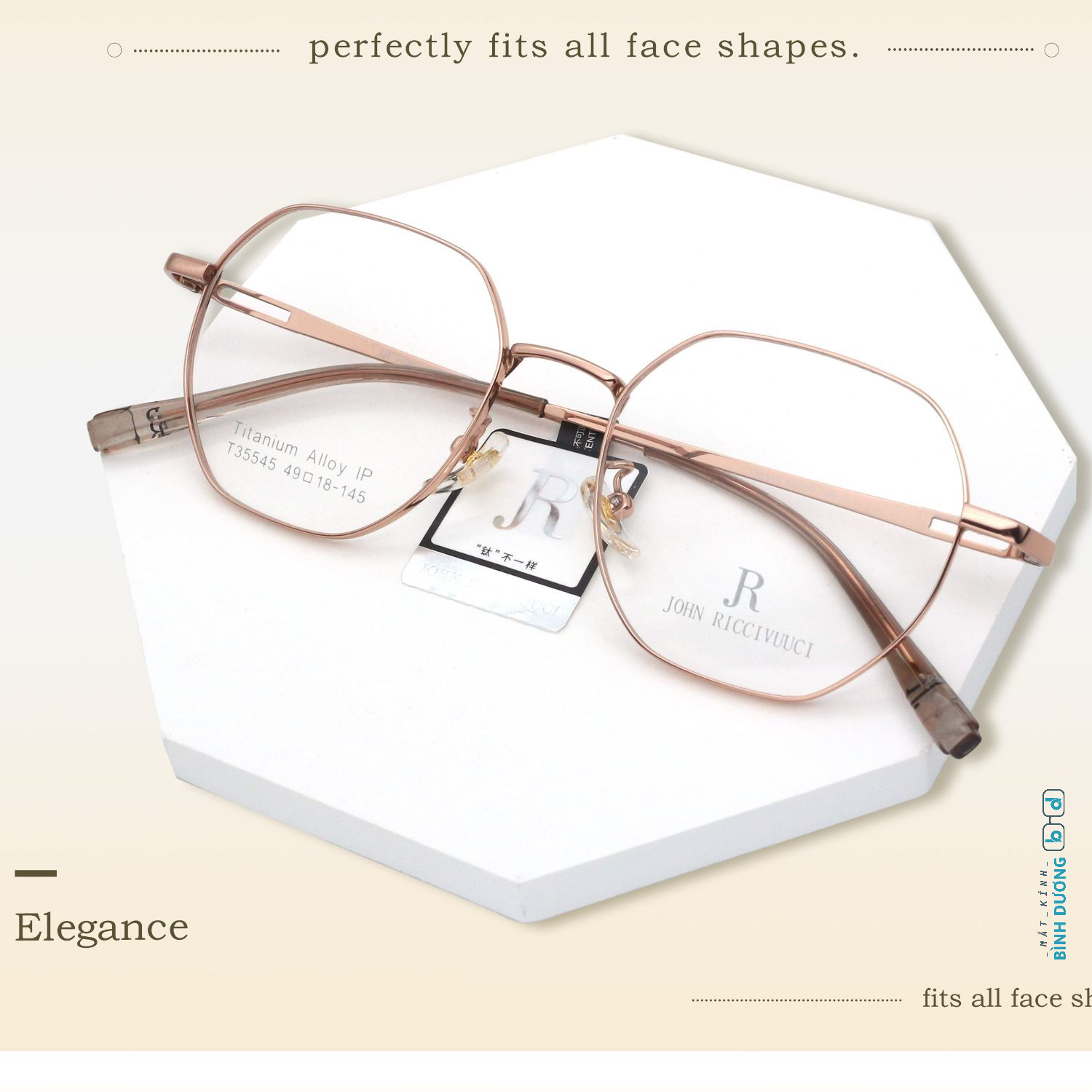 Gọng kính đa giác vuông 35545 Mắt Kính Bình Dương