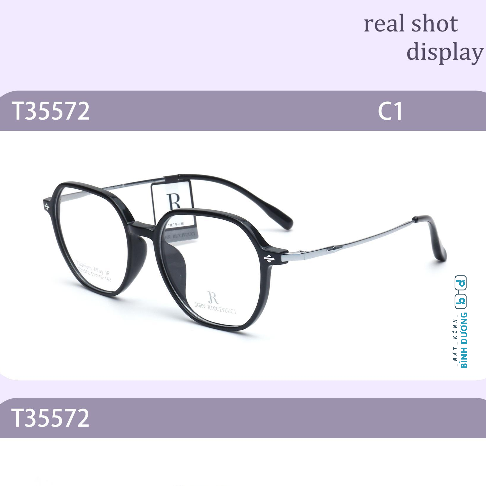 Gọng kính đa giác 35572 Mắt Kính Bình Dương