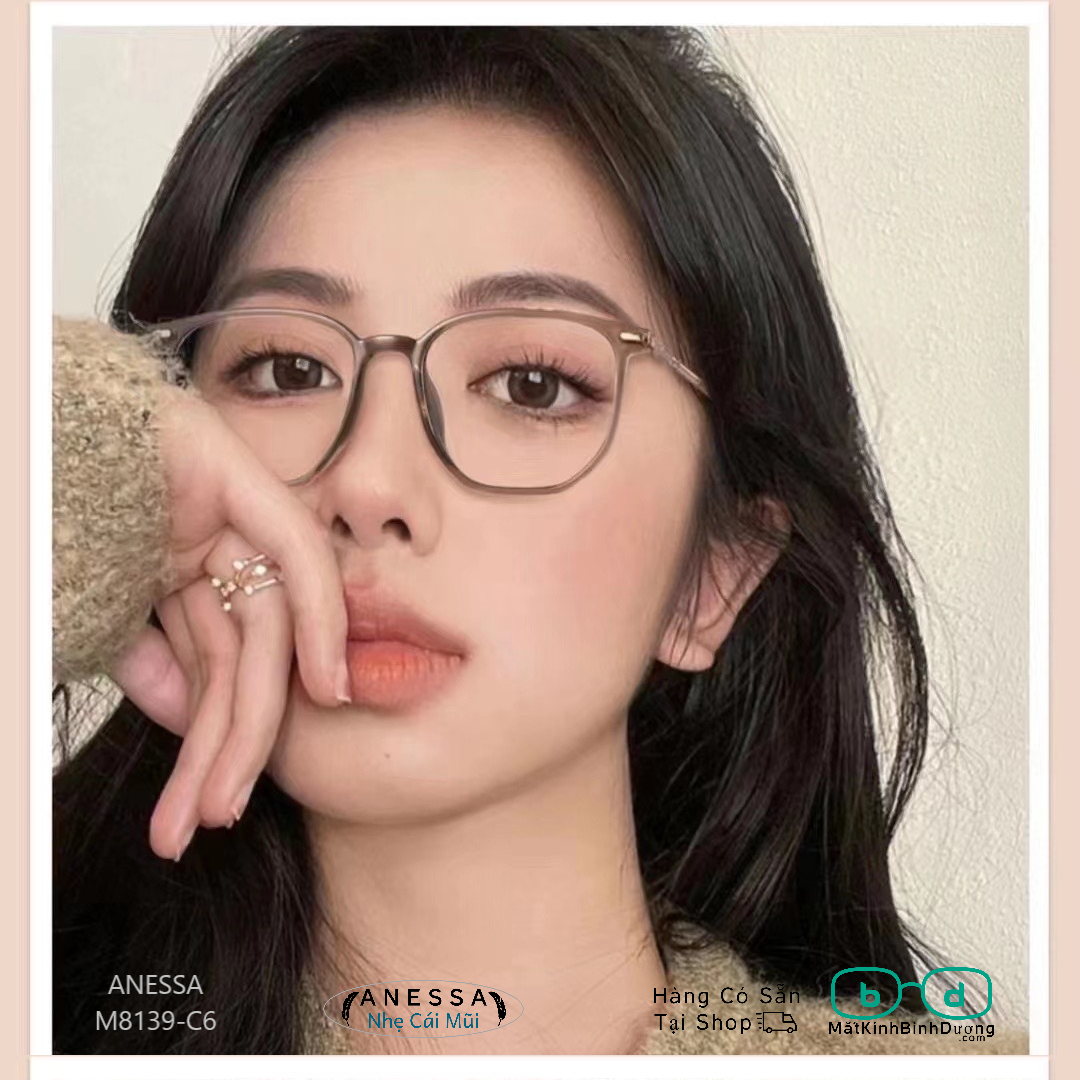 Gọng kính cận đa giác Anessa M8139 thời thượng