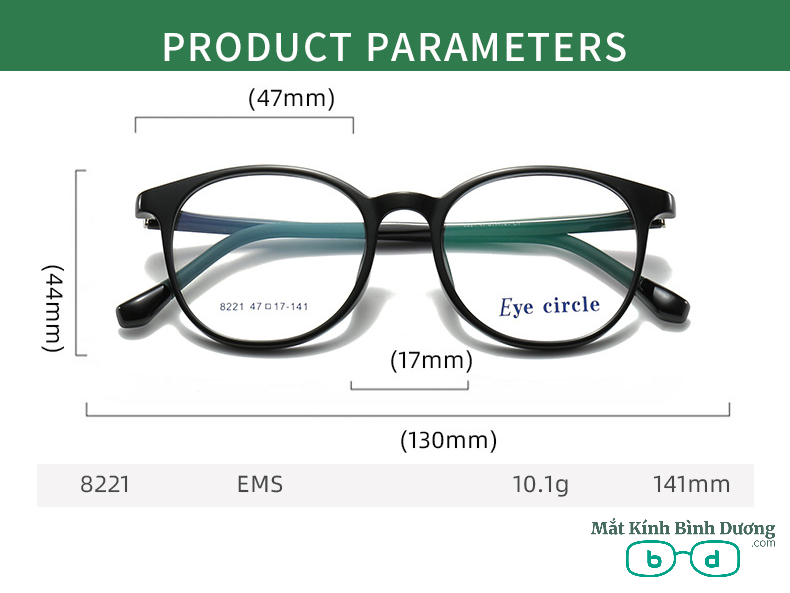 Gọng kính cận dẻo 8221 nhựa nhẹ thế hệ mới