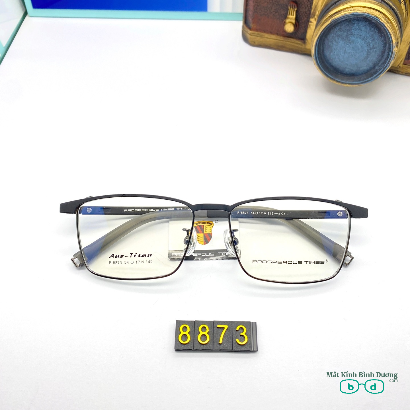 Gọng kính kim loại 8873 dáng vuông càng dẻo