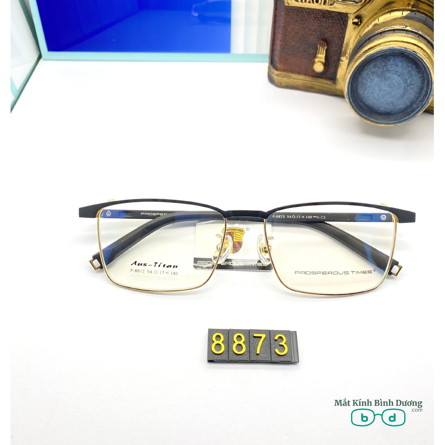 Gọng kính kim loại 8873 dáng vuông càng dẻo