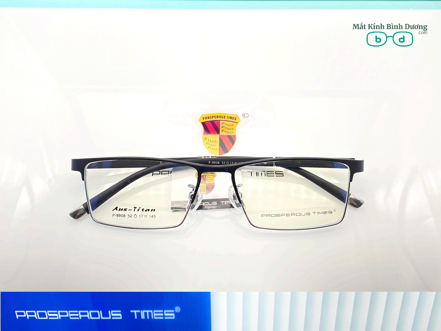 Gọng kính kim loại 8908 dáng vuông càng dẻo