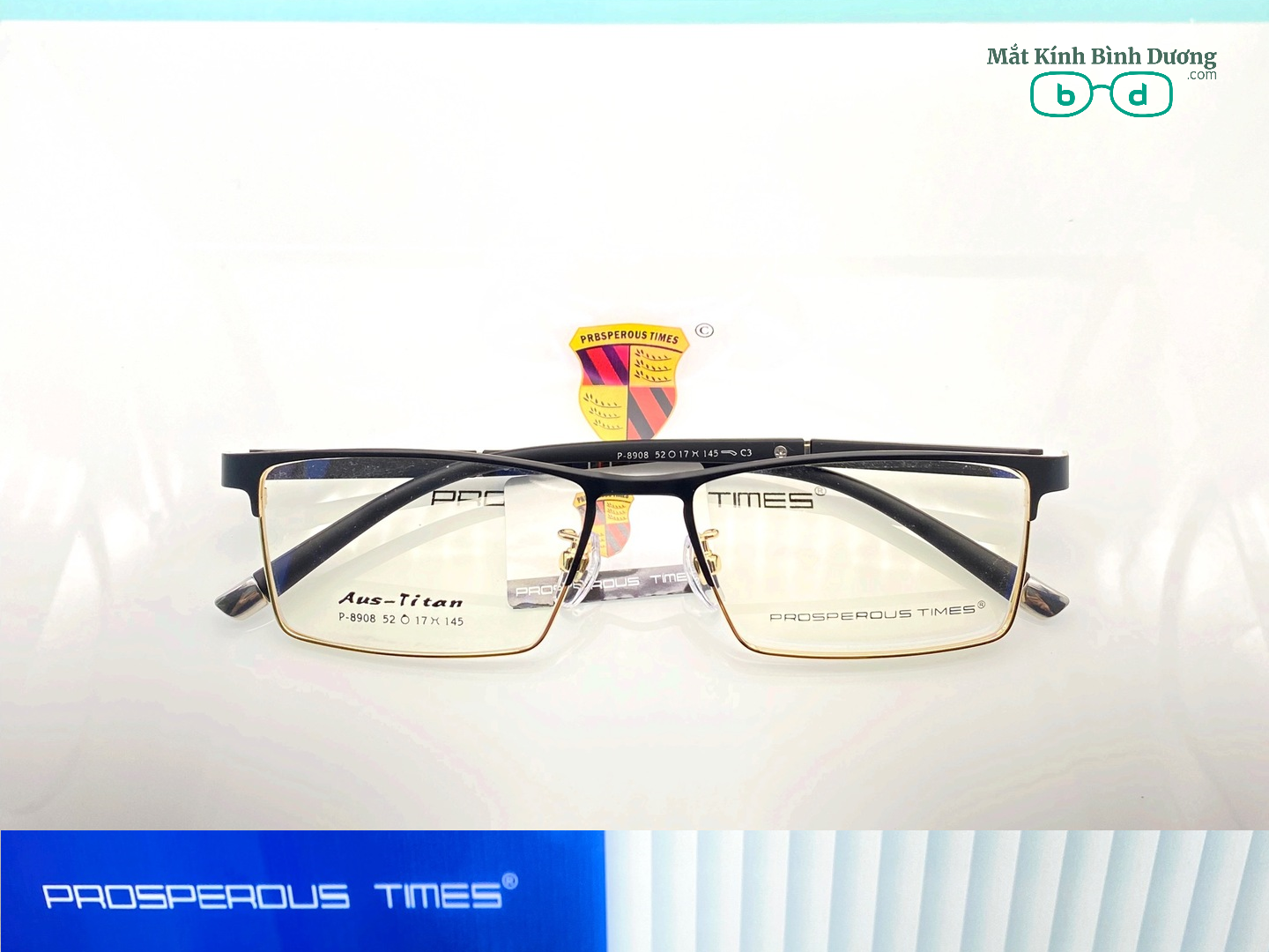 Gọng kính kim loại 8908 dáng vuông càng dẻo