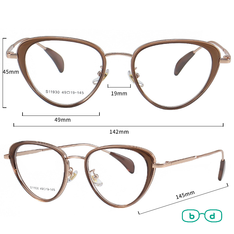 Gọng kính mắt mèo kim loại 11930 giá rẻ