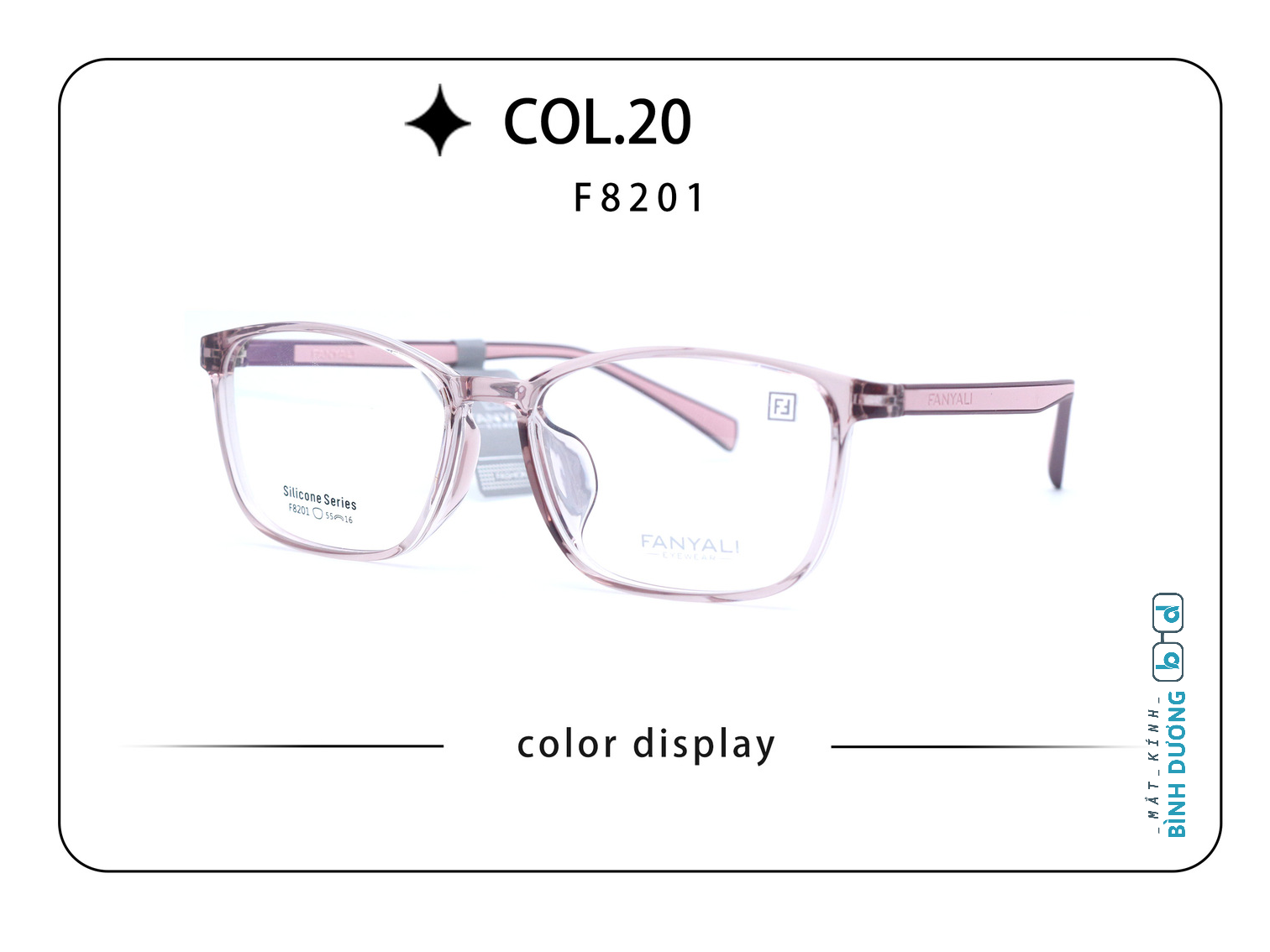 Gọng kính nhựa FANYALI F8201 silicone chống trơn trượt