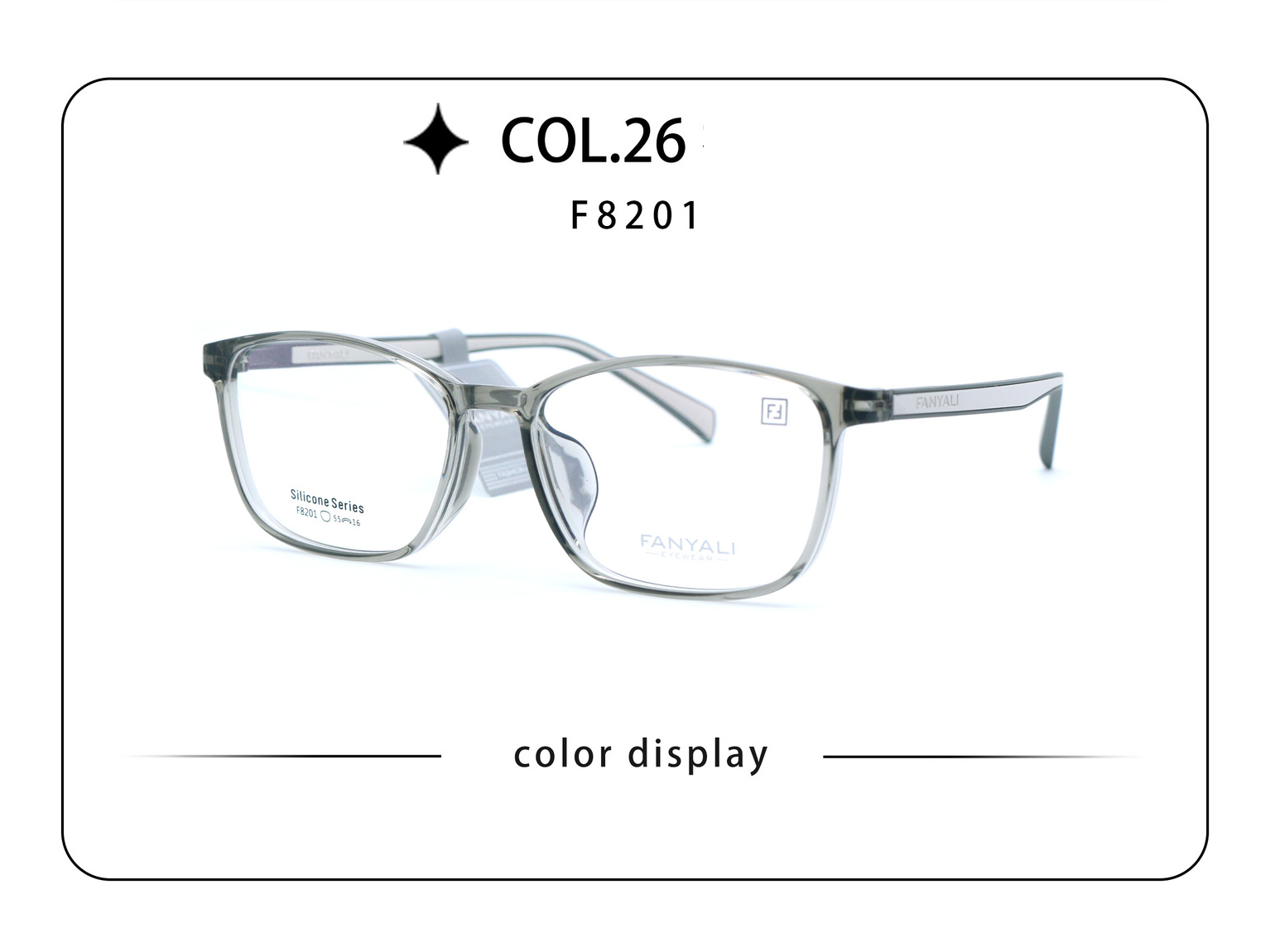 Gọng kính nhựa FANYALI F8201 silicone chống trơn trượt