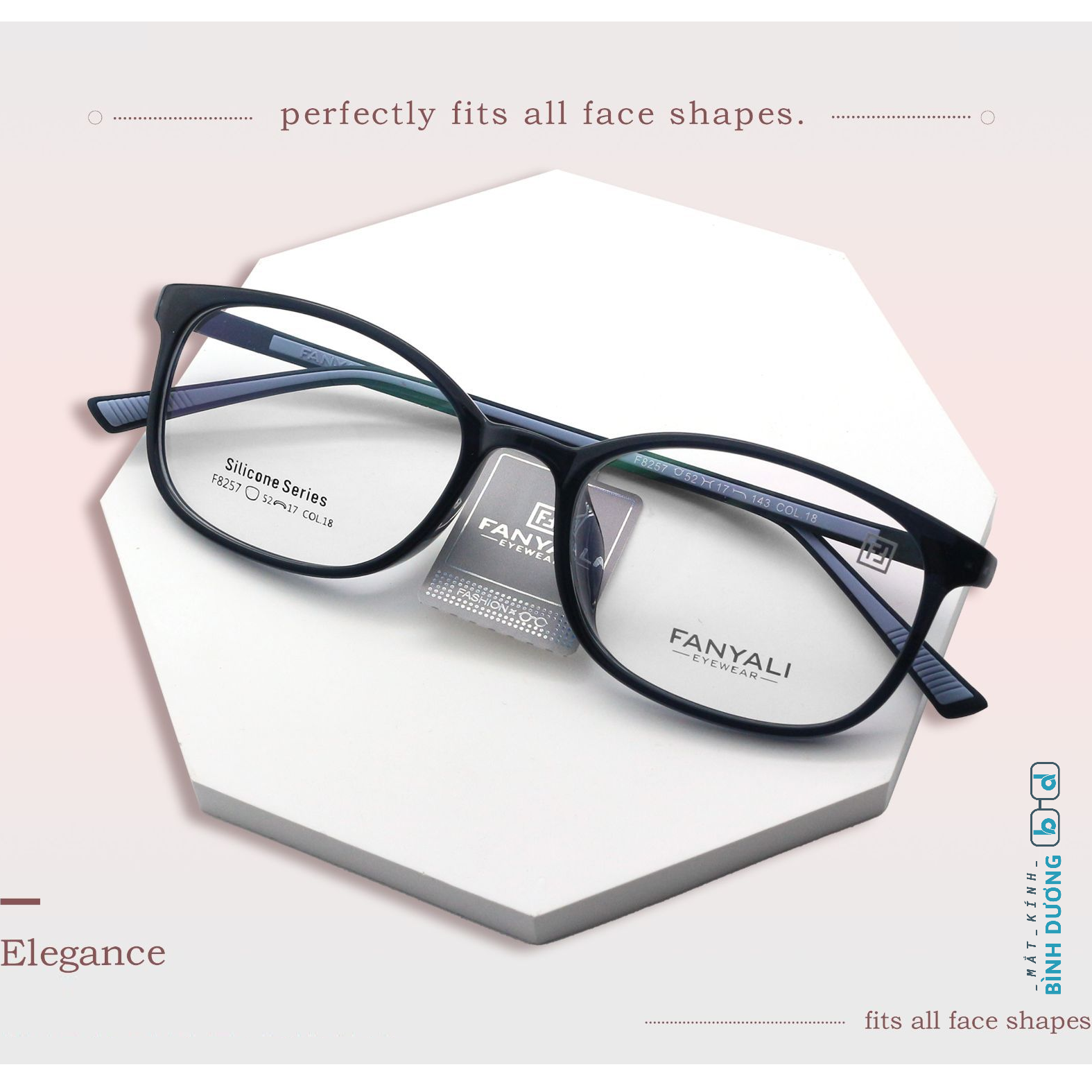Gọng kính nhựa FANYALI F8257 silicone chống trơn trượt