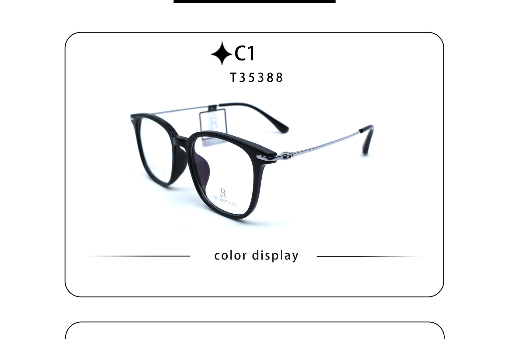 Gọng kính nhựa nhẹ mix titan JR35388