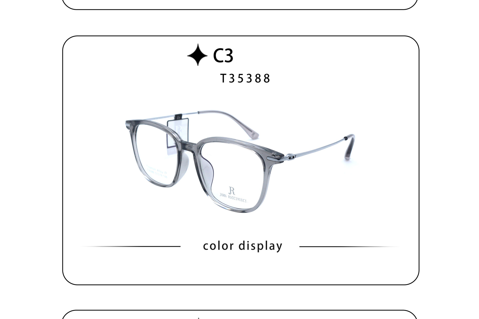 Gọng kính nhựa nhẹ mix titan JR35388
