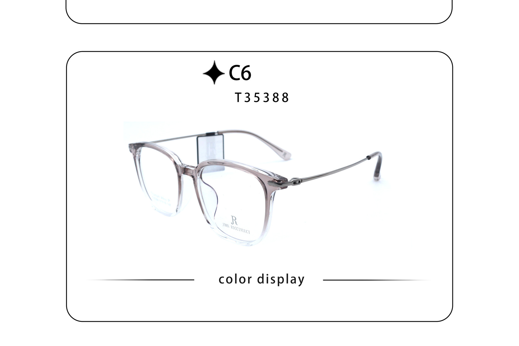 Gọng kính nhựa nhẹ mix titan JR35388