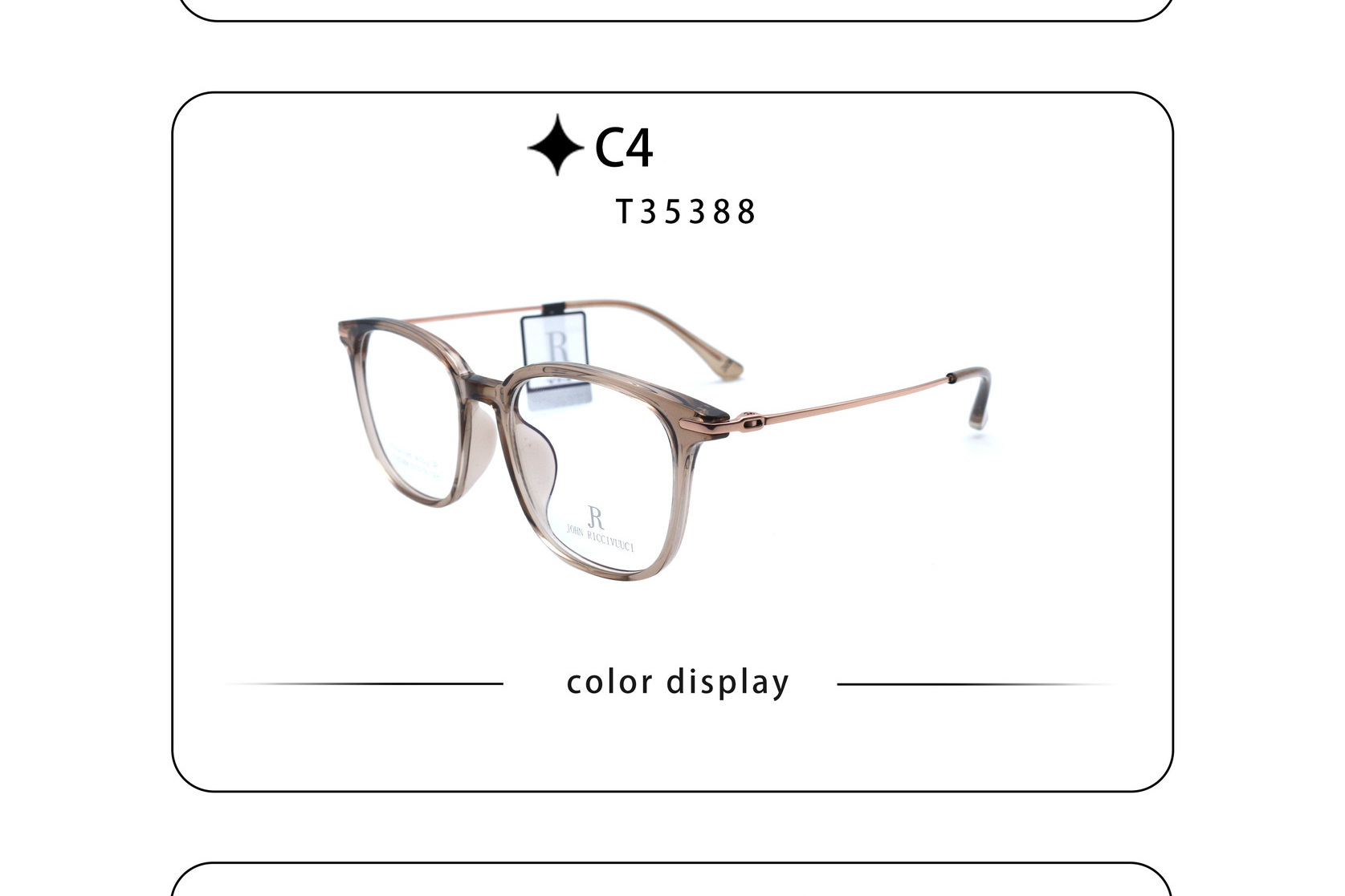 Gọng kính nhựa nhẹ mix titan JR35388