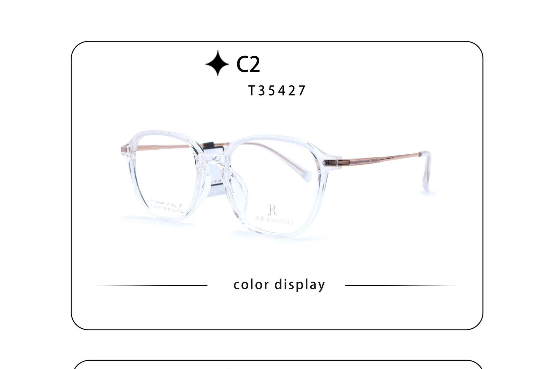 Gọng kính nhựa nhẹ mix titan JR35427