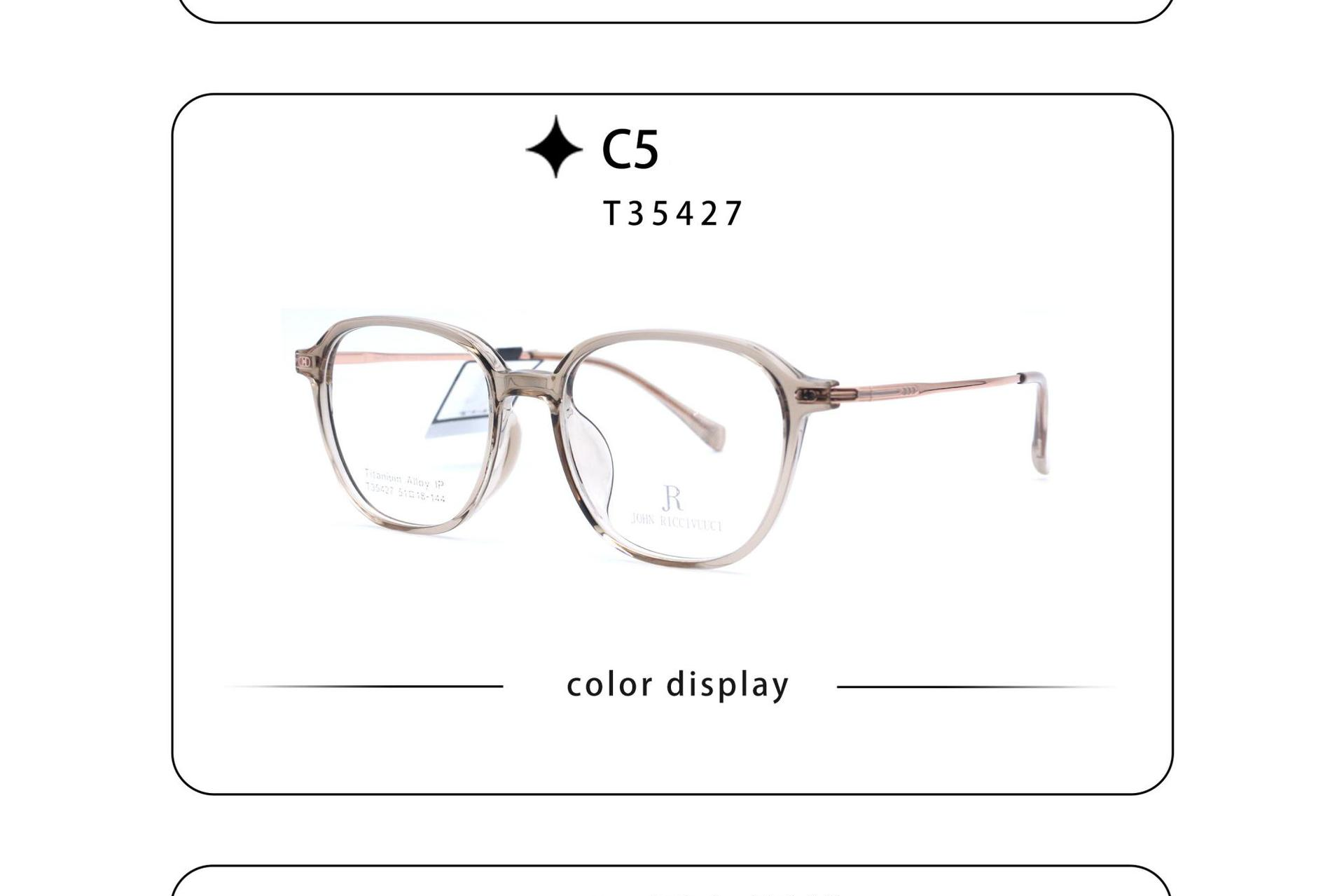 Gọng kính nhựa nhẹ mix titan JR35427