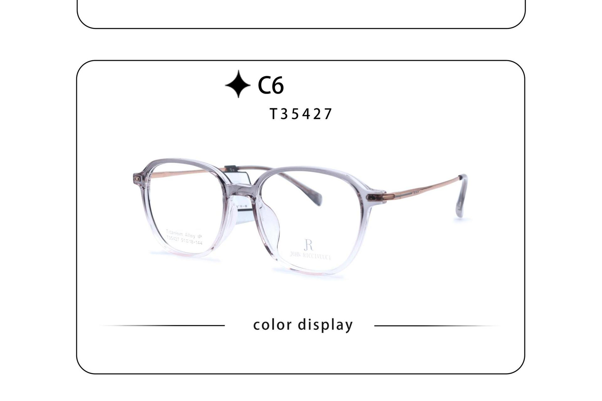 Gọng kính nhựa nhẹ mix titan JR35427