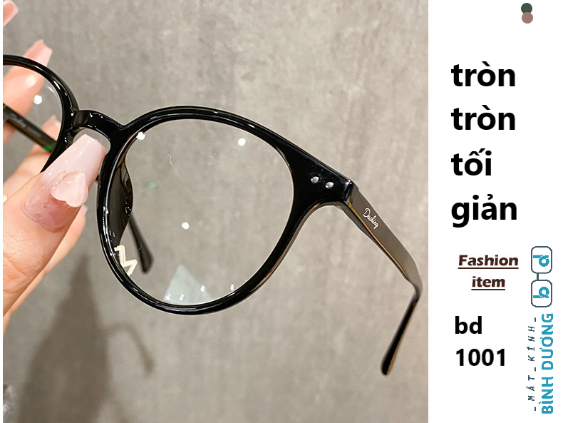 Gọng kính tròn lớn bd1001 nhựa chắc nhẹ