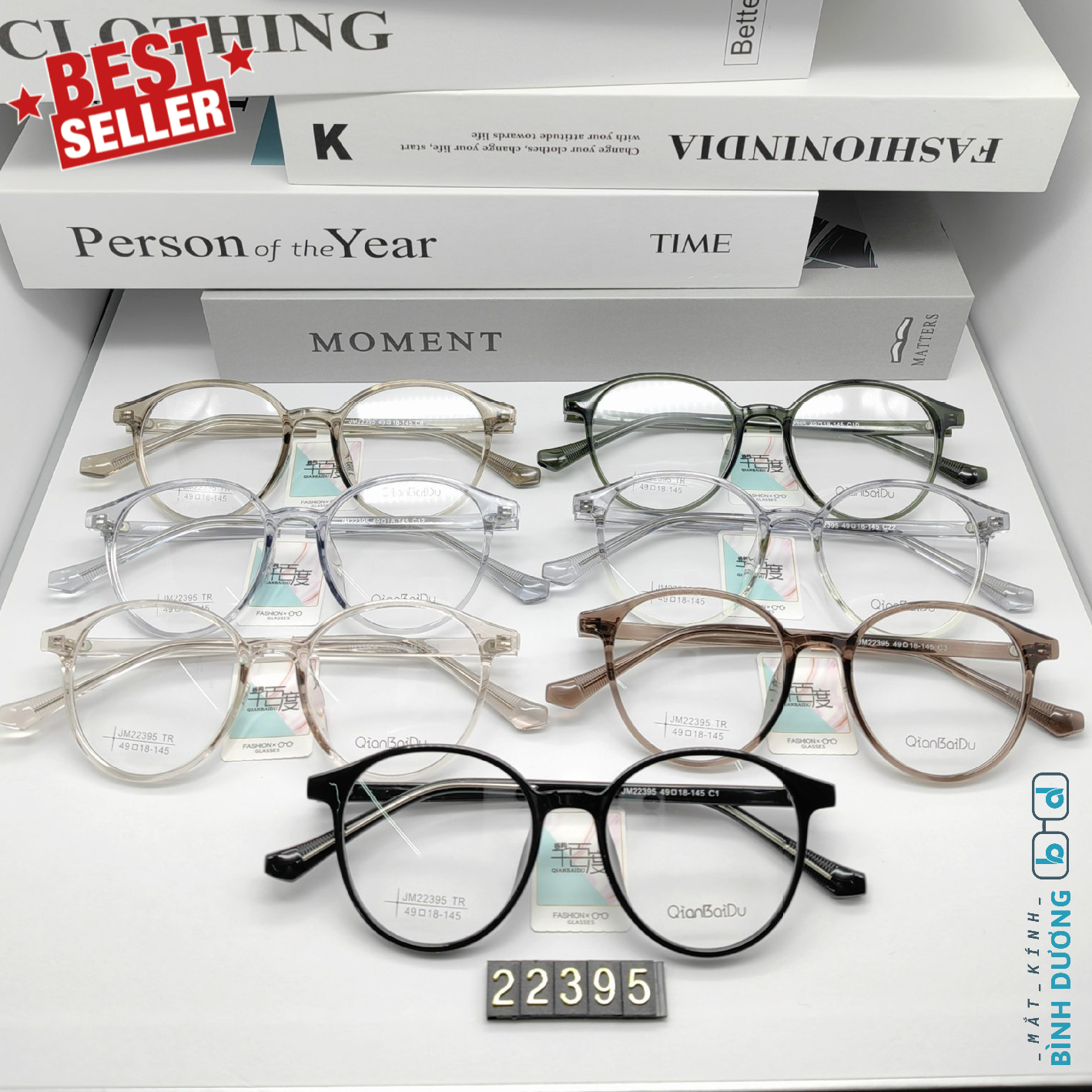 Gọng kính cận nhựa tròn JM22395 giá rẻ tại Mắt Kính Bình Dương