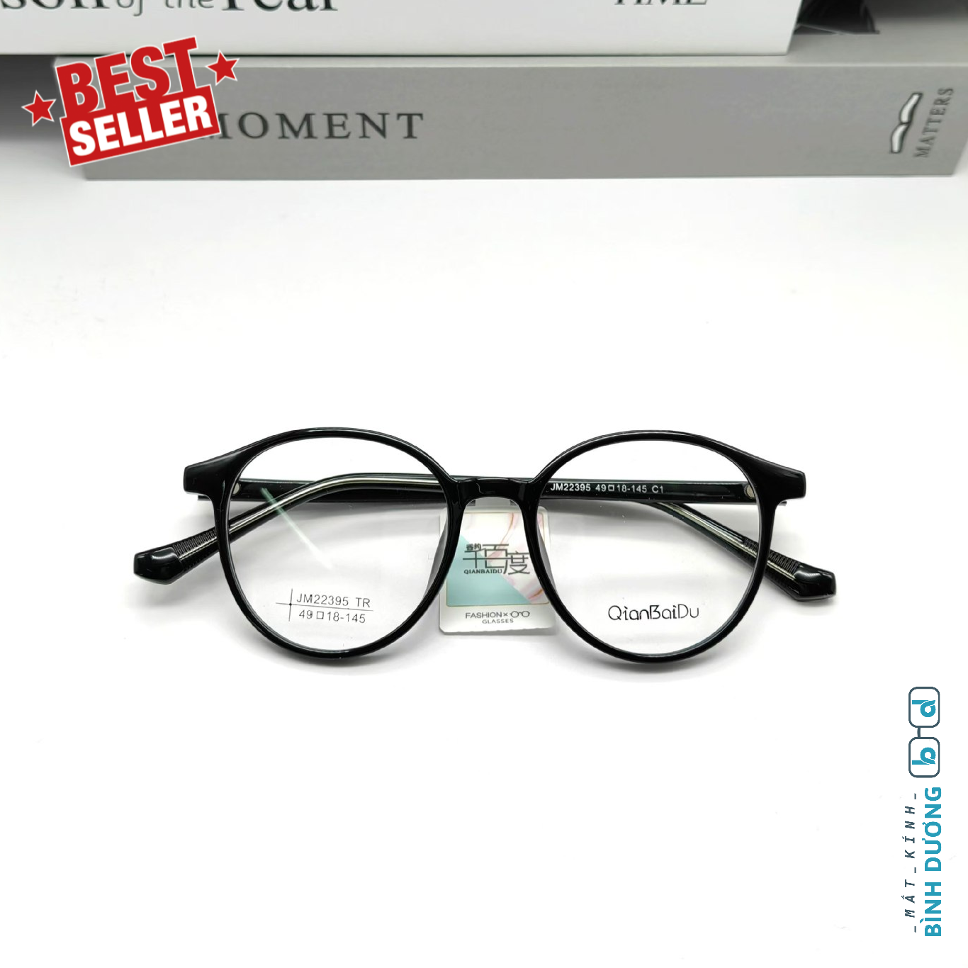 Gọng kính cận nhựa tròn JM22395 giá rẻ tại Mắt Kính Bình Dương