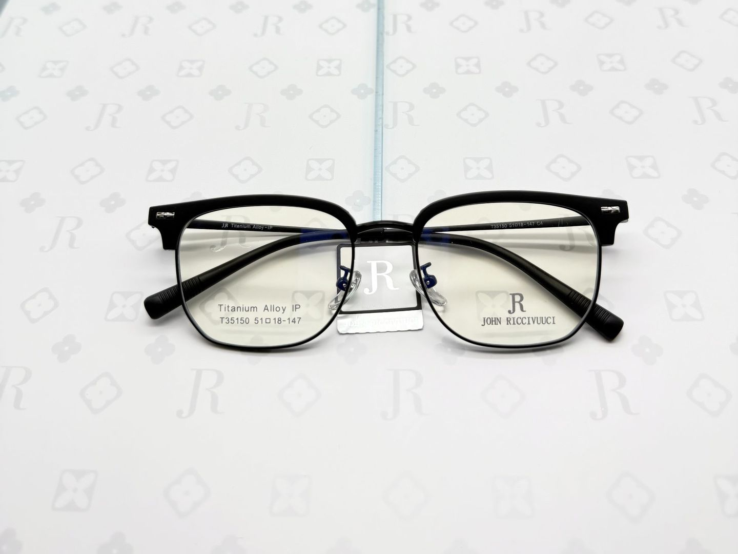 Gọng kính nửa viền JR T35150 trendy càng titan nhẹ
