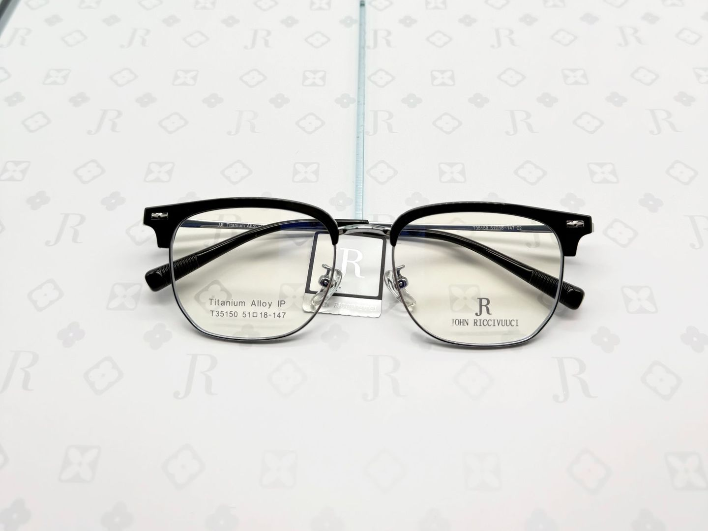 Gọng kính nửa viền JR T35150 trendy càng titan nhẹ