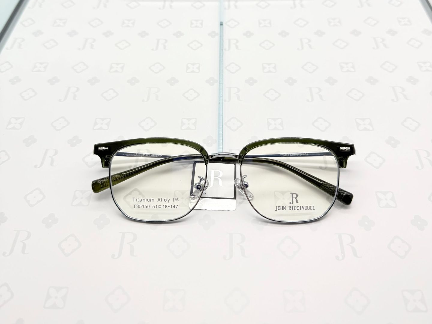 Gọng kính nửa viền JR T35150 trendy càng titan nhẹ