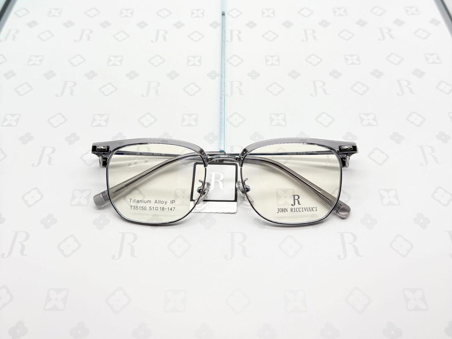 Gọng kính nửa viền JR T35150 trendy càng titan nhẹ