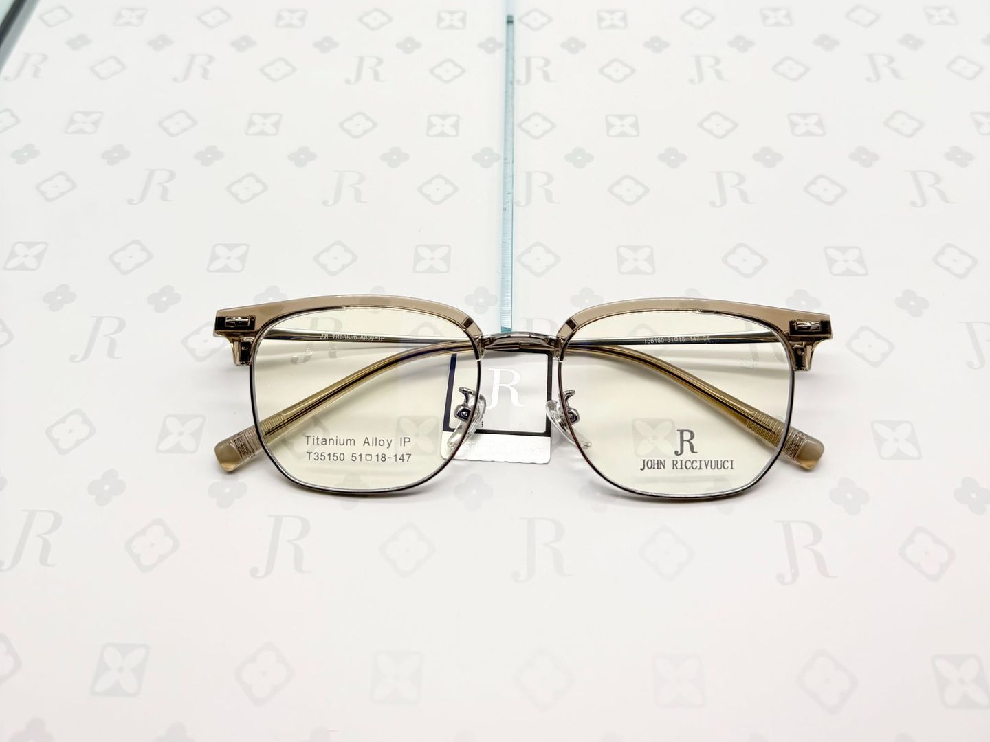 Gọng kính nửa viền JR T35150 trendy càng titan nhẹ