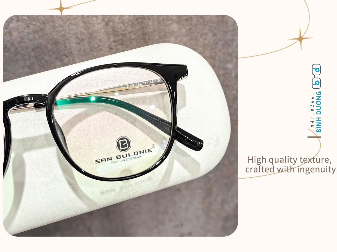 Gọng kính San Bulonie 6606 tròn mảnh mới