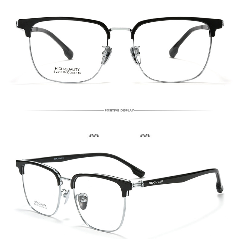 Gọng kính Titan 51010 nửa viền trendy mới