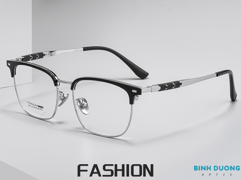 gọng kính titan 9019 nửa viền thời trang