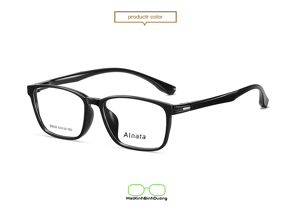 Gọng kính nhựa vuông Alnata B9038 cong ôm