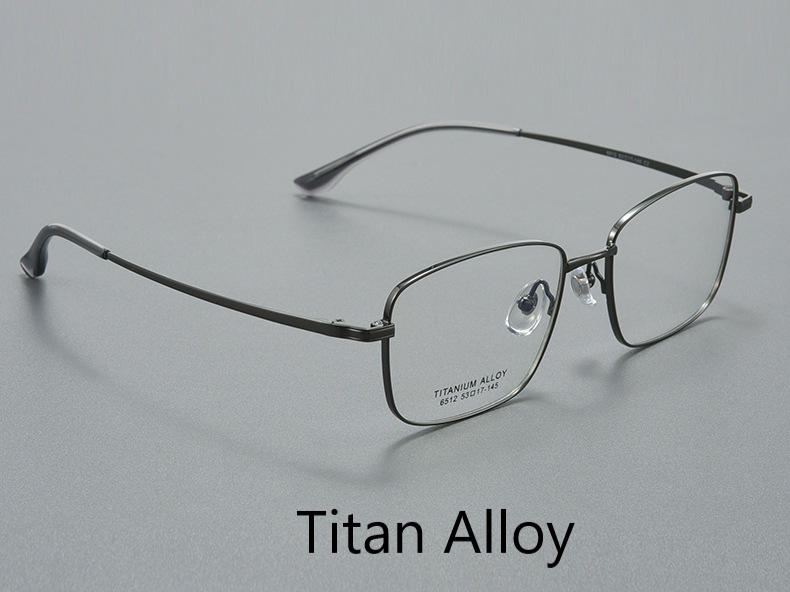Gọng kính vuông nhỏ 6510 titan alloy nhẹ