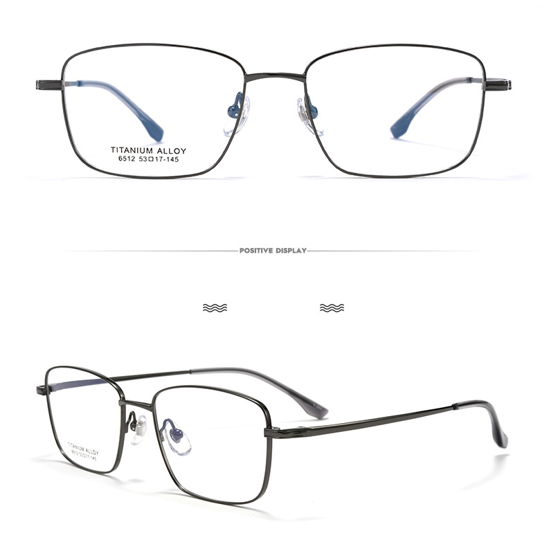 Gọng kính vuông nhỏ 6510 titan alloy nhẹ