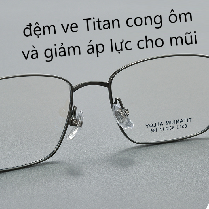 Gọng kính vuông nhỏ 6510 titan alloy nhẹ