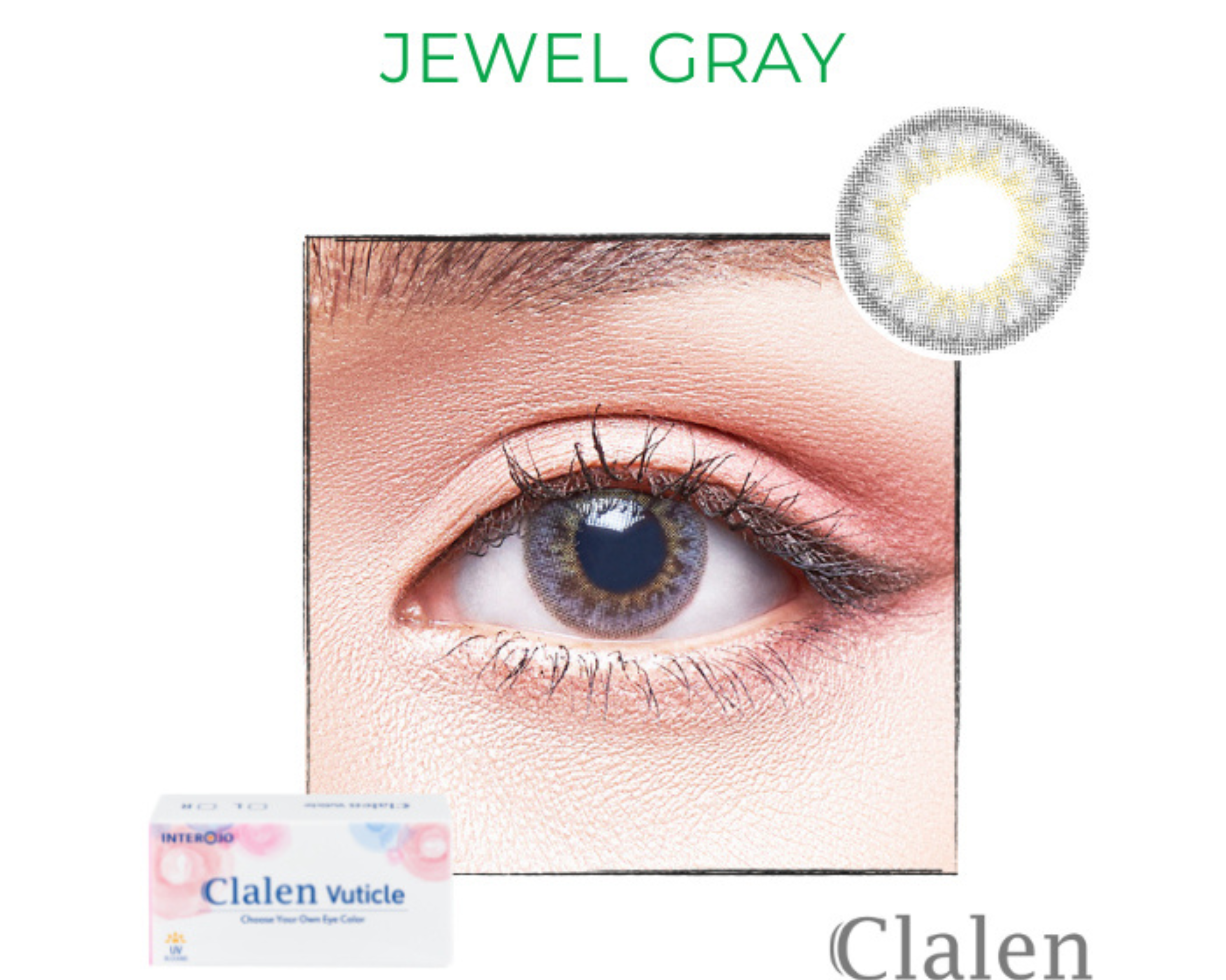 Kính áp tròng màu Khói Xám nhạt Jewel Gray 3T (giá 1 cặp) của mắt kính bình dương