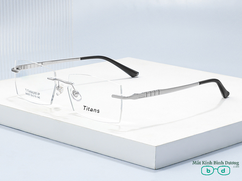 Gọng kính titan không viền 98005 siêu bền nhẹ