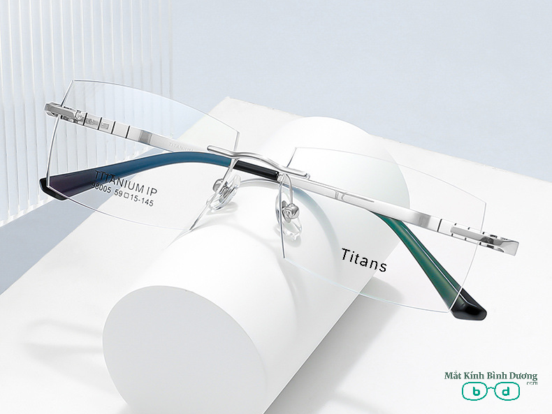 Gọng kính titan không viền 98005 siêu bền nhẹ