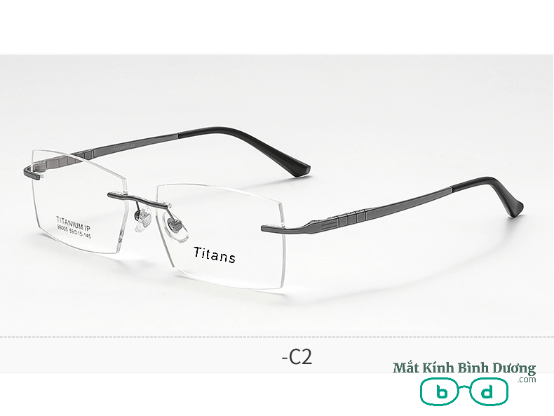 Gọng kính titan không viền 98005 siêu bền nhẹ