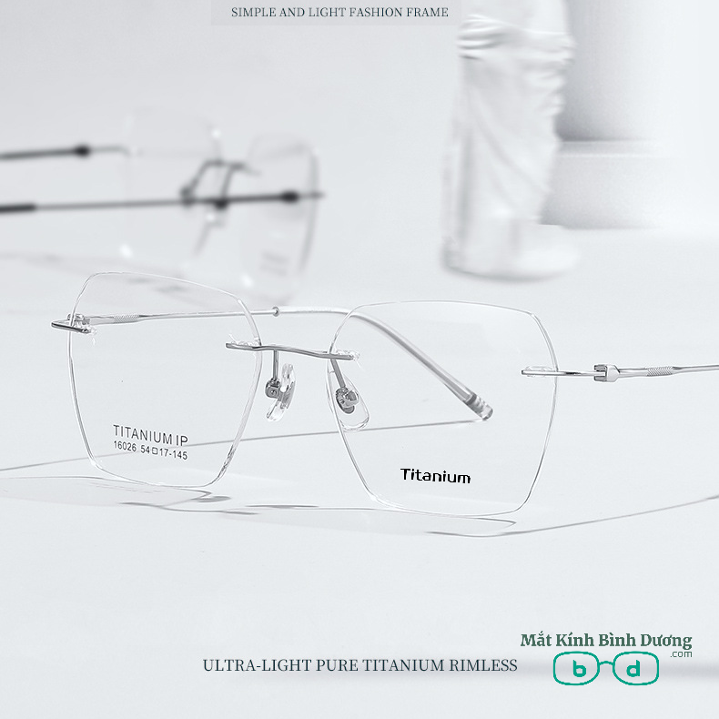 Gọng kính titan không viền Z6072 siêu nhẹ thanh lịch