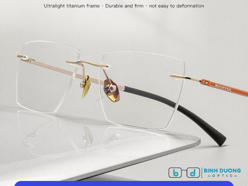 Gọng kính Titanium không viền BV6027 siêu nhẹ