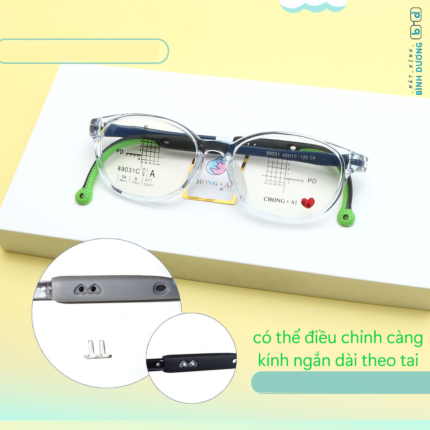 Gọng siêu dẻo Chong Ai baby 89031 mắt kính Bình Dương